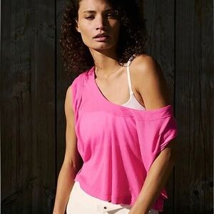 Free People Movement Hustle for the Muscle Hot Pink Sleeveless Tank medium